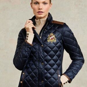 Elegant Navy Quilted Utility Jacket